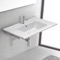 Rectangular White Ceramic Wall Mount or Drop In Bathroom Sink